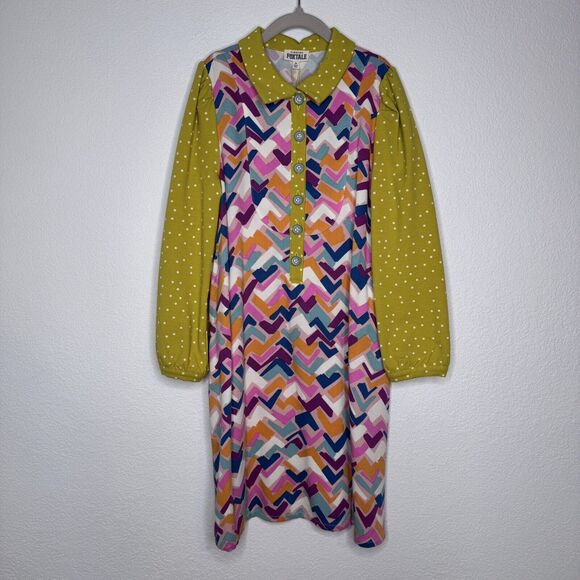 NEW Finding Foxtale Girls Artist Dress Size 8 Limon Pink Retro Colorful $58 - Picture 6 of 11